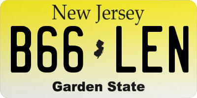 NJ license plate B66LEN