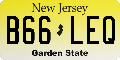 NJ license plate B66LEQ
