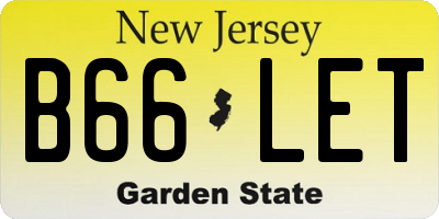 NJ license plate B66LET