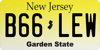 NJ license plate B66LEW