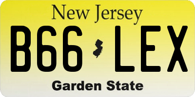 NJ license plate B66LEX