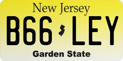 NJ license plate B66LEY