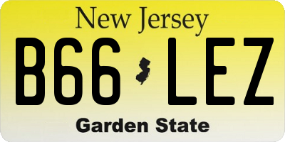 NJ license plate B66LEZ