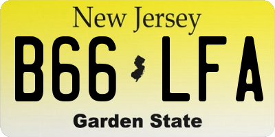 NJ license plate B66LFA