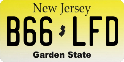 NJ license plate B66LFD