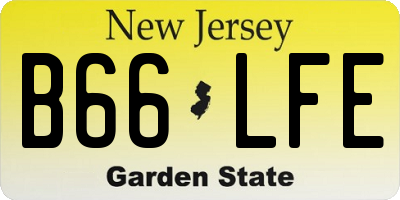 NJ license plate B66LFE