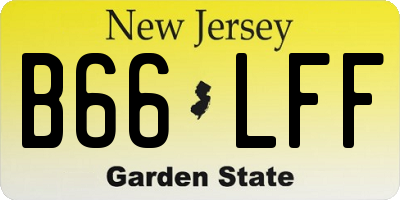 NJ license plate B66LFF