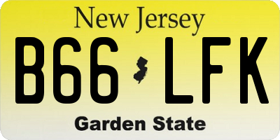 NJ license plate B66LFK