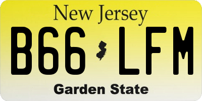 NJ license plate B66LFM