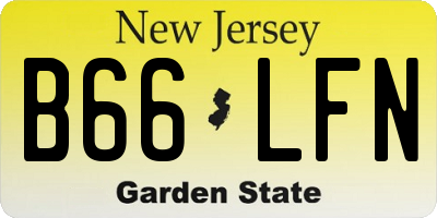 NJ license plate B66LFN