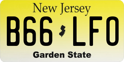 NJ license plate B66LFO