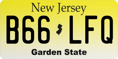 NJ license plate B66LFQ