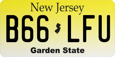 NJ license plate B66LFU