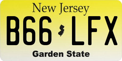 NJ license plate B66LFX