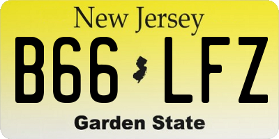 NJ license plate B66LFZ