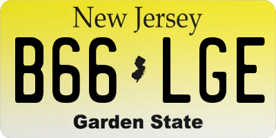 NJ license plate B66LGE