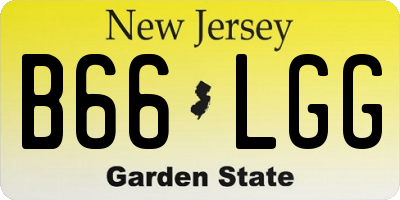 NJ license plate B66LGG