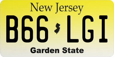 NJ license plate B66LGI
