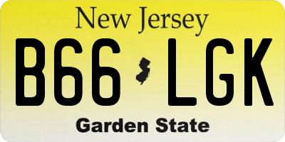NJ license plate B66LGK