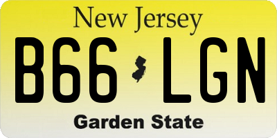 NJ license plate B66LGN
