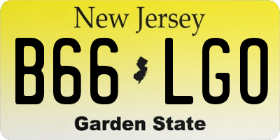 NJ license plate B66LGO