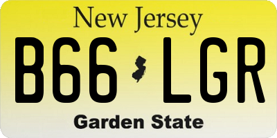 NJ license plate B66LGR