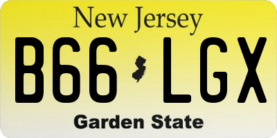 NJ license plate B66LGX