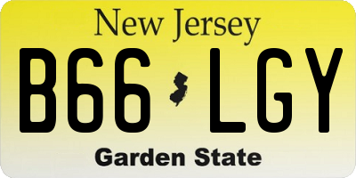 NJ license plate B66LGY