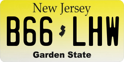 NJ license plate B66LHW