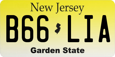 NJ license plate B66LIA