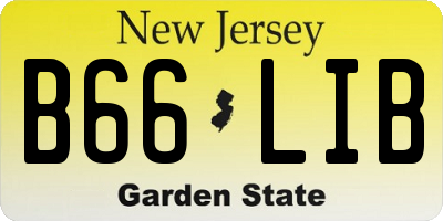 NJ license plate B66LIB