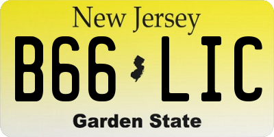 NJ license plate B66LIC