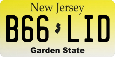 NJ license plate B66LID