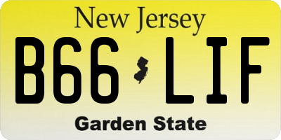 NJ license plate B66LIF