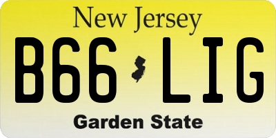 NJ license plate B66LIG