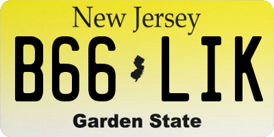 NJ license plate B66LIK