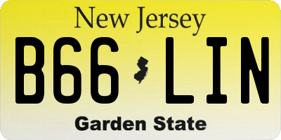 NJ license plate B66LIN