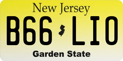 NJ license plate B66LIO