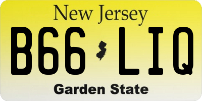NJ license plate B66LIQ