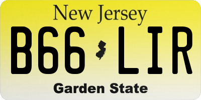 NJ license plate B66LIR