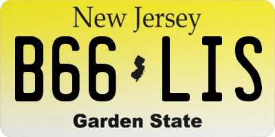 NJ license plate B66LIS