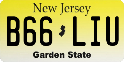 NJ license plate B66LIU