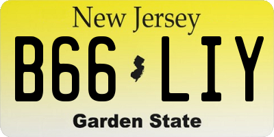 NJ license plate B66LIY