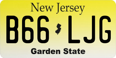 NJ license plate B66LJG