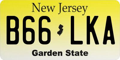 NJ license plate B66LKA