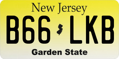 NJ license plate B66LKB