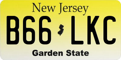NJ license plate B66LKC