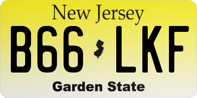 NJ license plate B66LKF