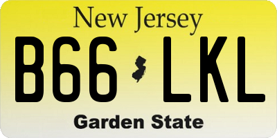 NJ license plate B66LKL