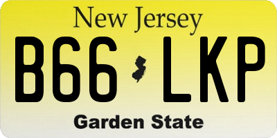 NJ license plate B66LKP